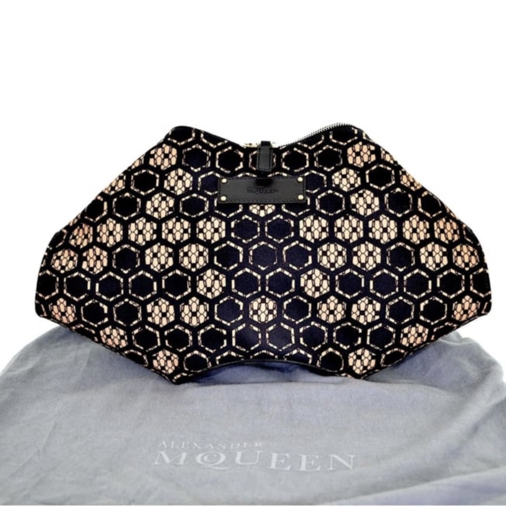 Alexander McQueen De-Manta Honeycomb Clutch Bag, Multi/Honeycomb print.